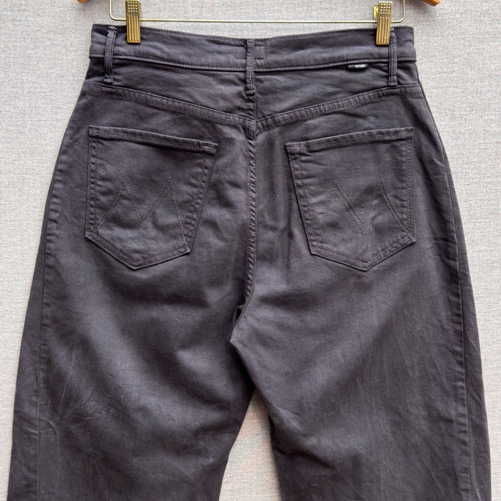 Mother The Half-Pipe Flood Jeans Faded Black High Rise Wide Leg Crop Size 29 - Picture 7 of 16